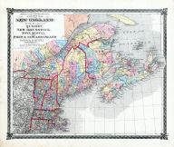 County Map of New England and the Provinces of Quebec, New Brunswick, Nova Scotia and Prince Edward Island, La Salle County 1876